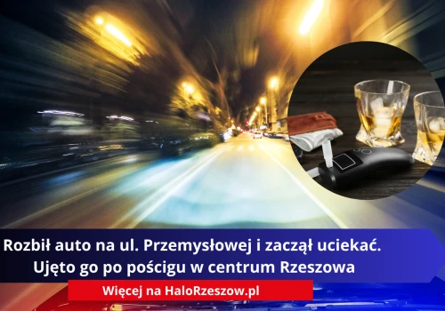 Rozbił auto na ul. Przemysłowej i zaczął uciekać. Ujęto go po pościgu w centrum Rzeszowa
