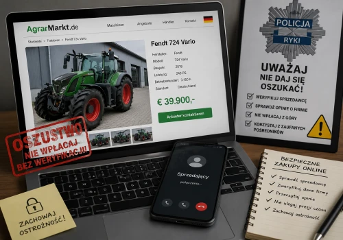 Zapłacił 40 tysięcy euro za ciągnik rolniczy, którego nie otrzymał