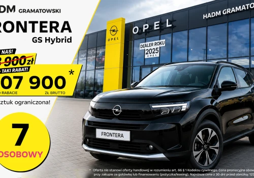Opel Frontera w HADM Gramatowski – siedem miejsc, hybryda i spora obniżka ceny