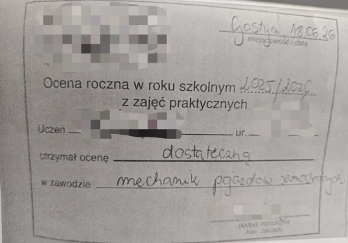 Posłużył się podrobionym dzienniczkiem zajęć praktycznych