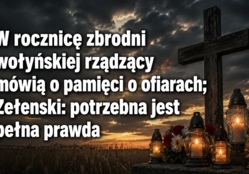 W rocznicę zbrodni wołyńskiej rządzący mówią o pamięci o ofiarach; Zełenski: potrzebna jest pełna prawda!