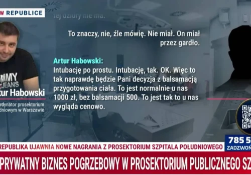 Handel przy zmarłych? TV Republika ujawnia kolejne taśmy z prosektorium Szpitala Południowego