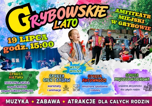Grybowskie Lato 2026. Rodzinna zabawa w amfiteatrze