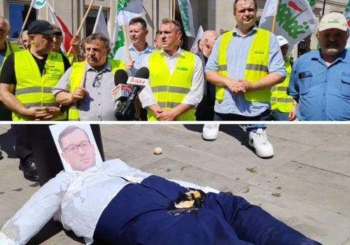 „Krajewski do dymisji!” Rolnicy protestowali przed ministerstwem