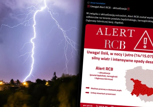 Nadciągają burze. Możliwe podtopienia i przerwy w dostawach prądu. Alerty RCB i IMGW
