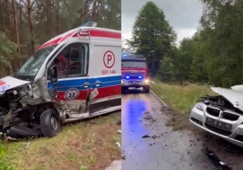 Zderzenie BMW z karetką w Kozim Polu w powiecie radomszczańskim