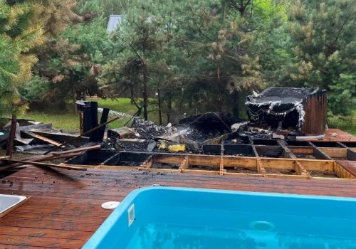 Strażacy walczyli z pożarem sauny i balii