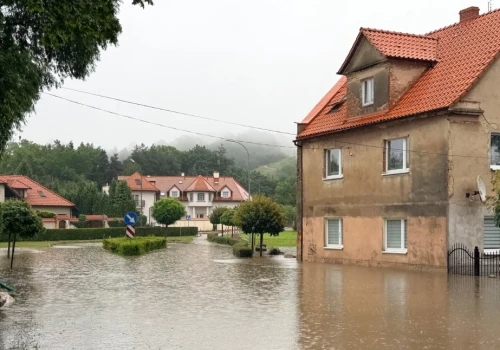 Trzebnica pod wodą. Zalane posesje, wybijające studzienki, zniszczone obiekty