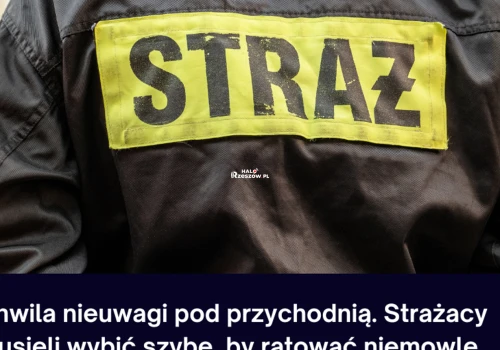 Chwila nieuwagi pod przychodnią. Strażacy musieli wybić szybę, by ratować niemowlę