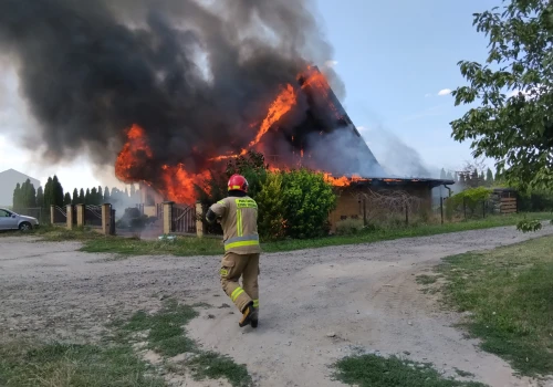 Pożar budynku mieszkalnego w Koninie
