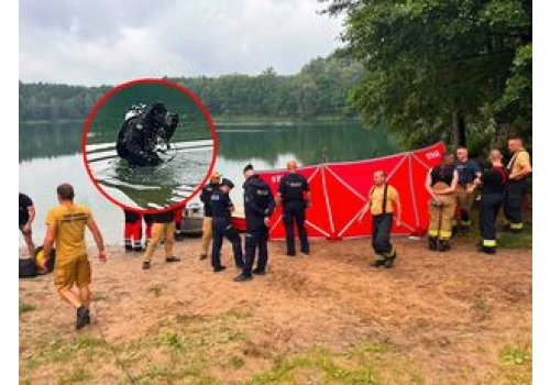 Poszukiwania trwały od piątku. Tragiczny finał nad jeziorem
