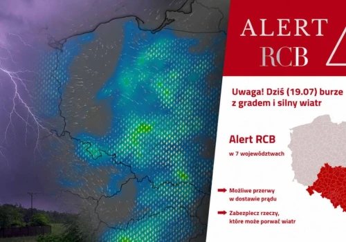 RCB ostrzega przed burzami. Wiatr może osiągnąć 100 km/h