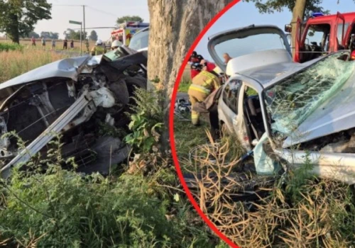 Auto w strzępach, kierowca zakleszczony w środku. O krok od tragedii