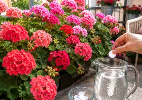 Jak uratować pelargonie w lipcu? Podlej je miksturą z 1 tabletką