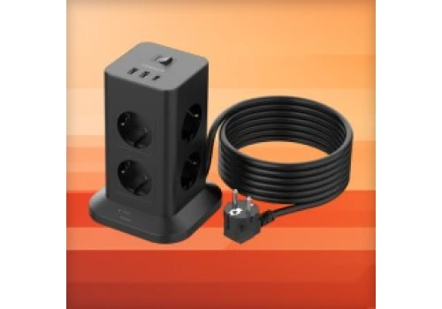 Wieżowa listwa zasilająca TESSAN z 8 gniazdami i USB-C za 119,19 zł w Amazon PL