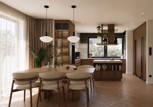 Drewno, trawertyn i światło. 140-metrowy dom w stylu Modern Organic