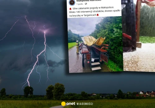Burze nad Polską. Gradobicie i przewrócone łodzie. Drzewo spadło na bryczkę, są ranni