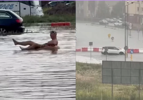 Rondo dosłownie odpłynęło, ludzie pływali na materacach po jezdni. Biała Podlaska zalana po olbrzymiej ulewie