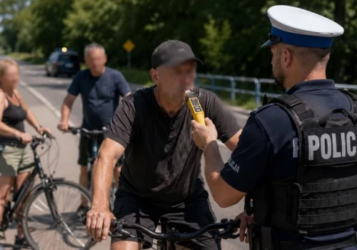Jechali razem, wpadli razem! Ponad 2,5 promila u rowerzystki z Czerska