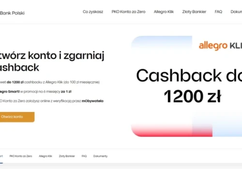 Do 1200 zł cashbacku z Allegro Klik w PKO BP