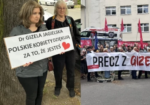 Dwa protesty pod szpitalem na Brochowie. Spotkali się przeciwnicy i zwolennicy aborcji