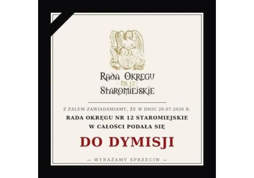 Rada Okręgu nr 12 Staromiejskie podała się do dymisji. W tle nieporozumienia w sprawie parkingów na starówce