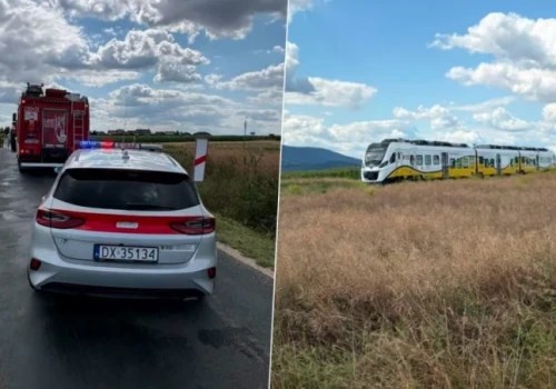 Groźny wypadek na przejeździe kolejowym. Pociąg zderzył się z ciągnikiem