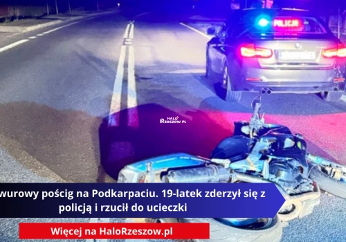 Brawurowy pościg na Podkarpaciu. 19-latek zderzył się z policją i rzucił do ucieczki