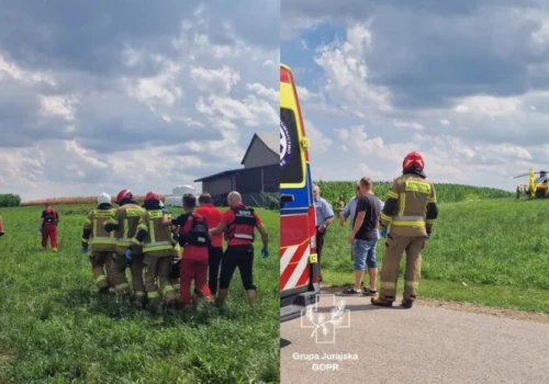 Dwa poważne wypadki rowerowe na Jurze. Jednego z poszkodowanych zabrał śmigłowiec LPR