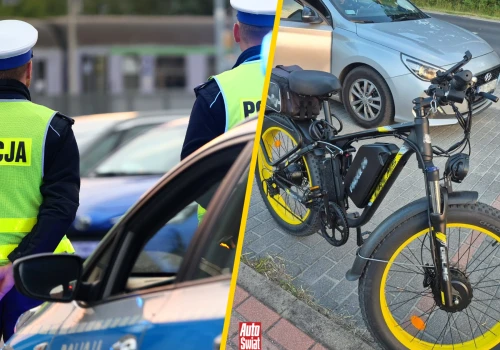 Policjanci jechali 50 km na godz. Nagle zaczął ich wyprzedzać rowerzysta. Na podwójnej ciągłej