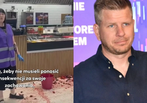 Kebab firmowany przez Chajzera obrzucony zgniłym jedzeniem. 