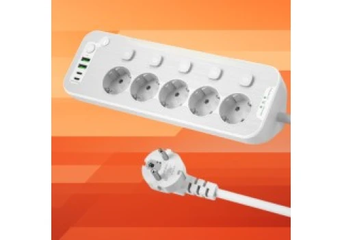 Listwa zasilająca (5 gniazd) z indywidualnymi wyłącznikami, gniazdami USB i lampką LED za 85,09 zł w Amazon PL