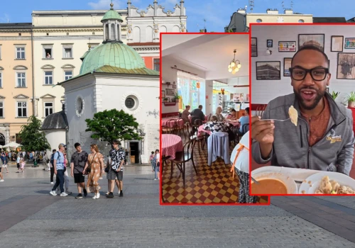 Amerykanin poszedł do baru mlecznego. 