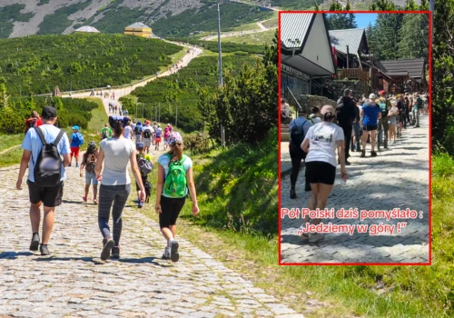 Tłumy w górach w weekend. Pokazali nagranie z Karpacza