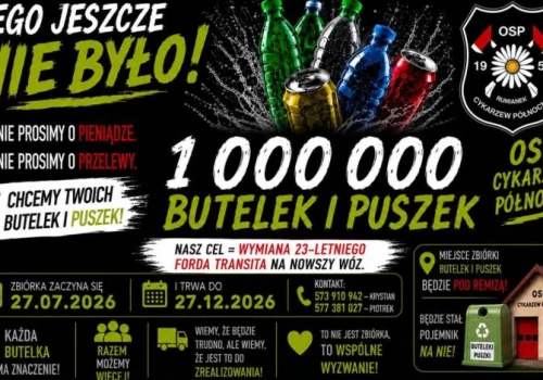 Strażacy z OSP Cykarzew Północny ruszają z nietypową akcją. Chcą zebrać milion butelek i puszek na nowy wóz