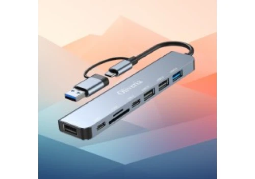 HUB USB-C 8w1 Oliveria z czytnikiem kart microSD i power delivery za 19,44 zł w Amazon PL