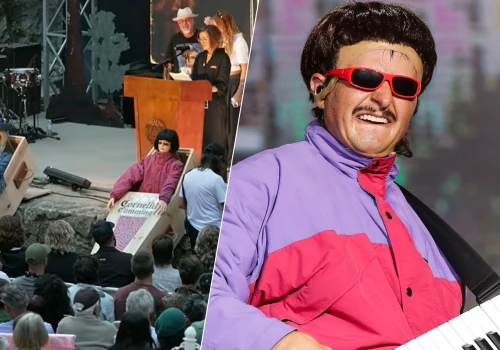 Trzy trumny na pogrzebie Olivera Tree. Bliscy pożegnali go z humorem