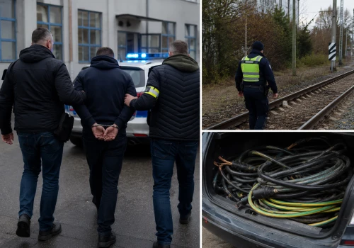 Kradli przewody, straty przekroczyły milion złotych. Trzy osoby zatrzymane przez policjantów