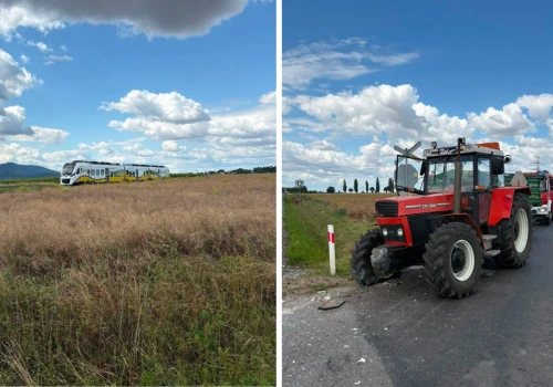 Ciągnik wjechał pod pociąg. Groźny wypadek pod Sobótką