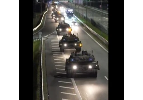 Nocny przerzut Panzerlehrbataillon 93 na Litwę. Przejechał przez Polskę