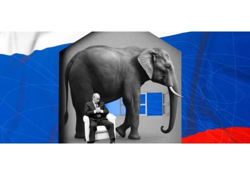 Putin i słoń. Jak propaganda opowiada o katastrofie Rosji
