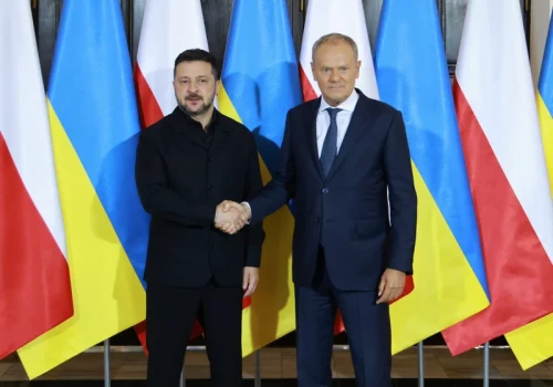 Zełenski wracał z USA przez Lublin. Spotkał się z Tuskiem