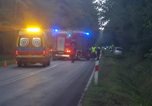 Groźne zdarzenie drogowe w Czajkowie. Czterech pasażerów, w tym 6-letnie dziecko, trafiło do szpitali