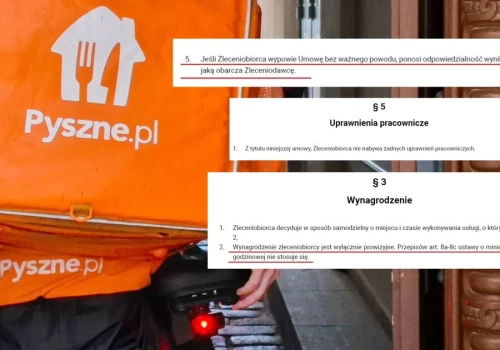 Tak wygląda nowa umowa dla zwolnionych kurierów z Pyszne.pl. Szereg kontrowersji i niemal żadnej ochrony