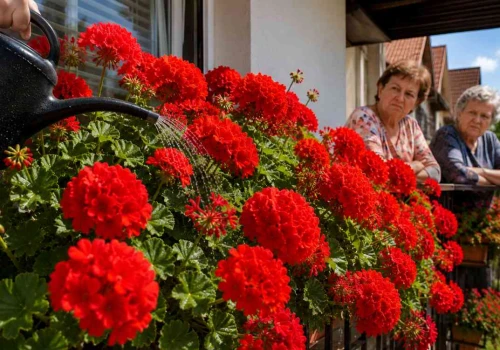Wlej to pod pelargonie, a zakwitną jak szalone. Tani trik, który wkurza sąsiadki