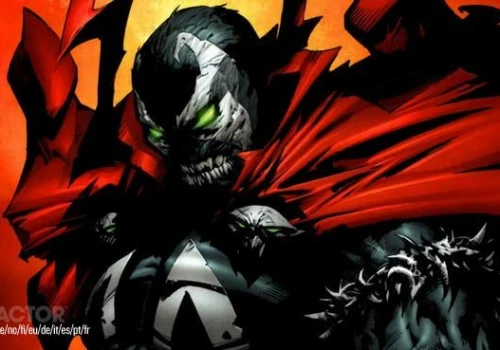 Todd McFarlane siedzi przy w pełni udźwiękowionym animowanym filmie Spawn