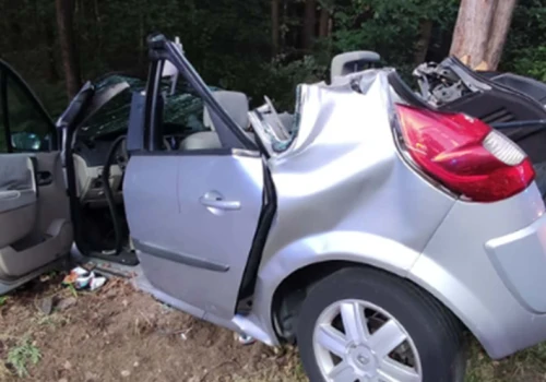 Renault uderzyło w drzewo. Do szpitali trafiło czworo pasażerów, w tym 6-letnie dziecko
