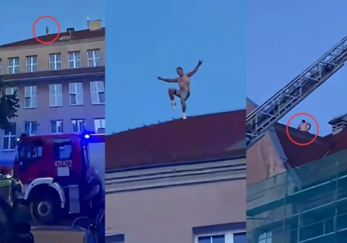 Wszedł na dach szkoły, groził, że skoczy, potem bawił się ze służbami w berka. Fantazja poniosła mieszkańca Kołobrzegu