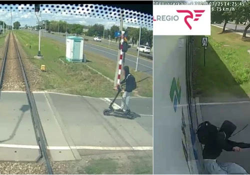 Szokujące zdarzenie w Rzeszowie. Hulajnogą elektryczną wjechał w pociąg