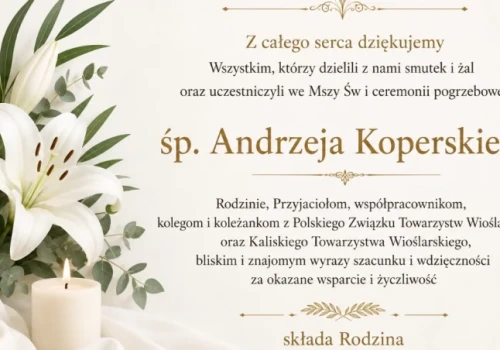 Podziękowanie od rodziny Śp. Andrzeja Koperskiego